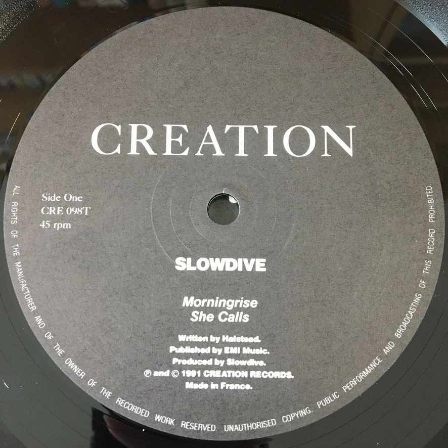 SLOWDIVE 'MORNINGRISE' 12'' VINYL CREATION RECORDS CRE098T 1991 UK SHOEGAZE - Image 3 of 4