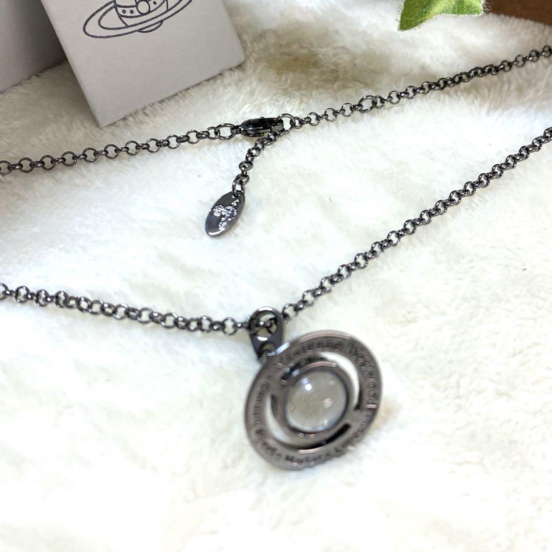 Vivienne Westwood Necklace Ornamental Small Orb Gunmetal NEW Japan
