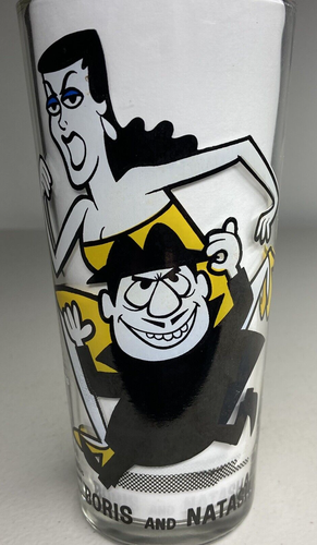 Boris And Natasha Pepsi Series P.A.T. Ward Black Letters 16 oz Glass 6 1/4" - Picture 11 of 11