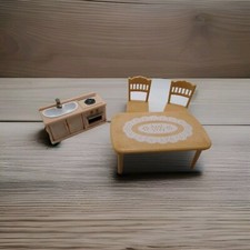 Vtg Calico critters sylvanian families Kitchen Furniture stove sink table chair