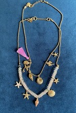 J.Crew Girls' Under-The-Sea 2 Pieces Shell Necklace Set Beach 16 Inch
