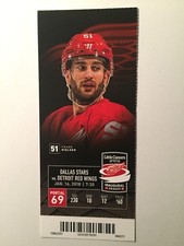 DETROIT RED WINGS VS DALLAS STARS JANUARY 16, 2018 TICKET STUB