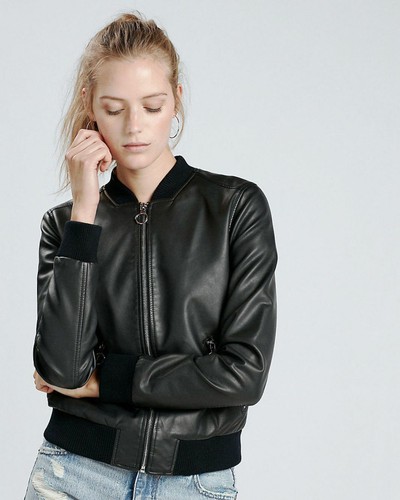 real leather bomber jacket womens