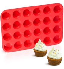 Silicone Muffin Pan Mini 24 Cups Cupcake Pan Nonstick BPA Free Silicone Baking