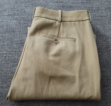 Ralph Lauren Women's Tan Wool Cotton Blend Flat Front Dress Pants Size 8