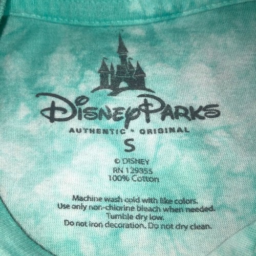 Disney Parks Small Blue Green Tie Dye Mickey Mouse T Shirt Short Sleeve Tee S - Picture 5 of 5