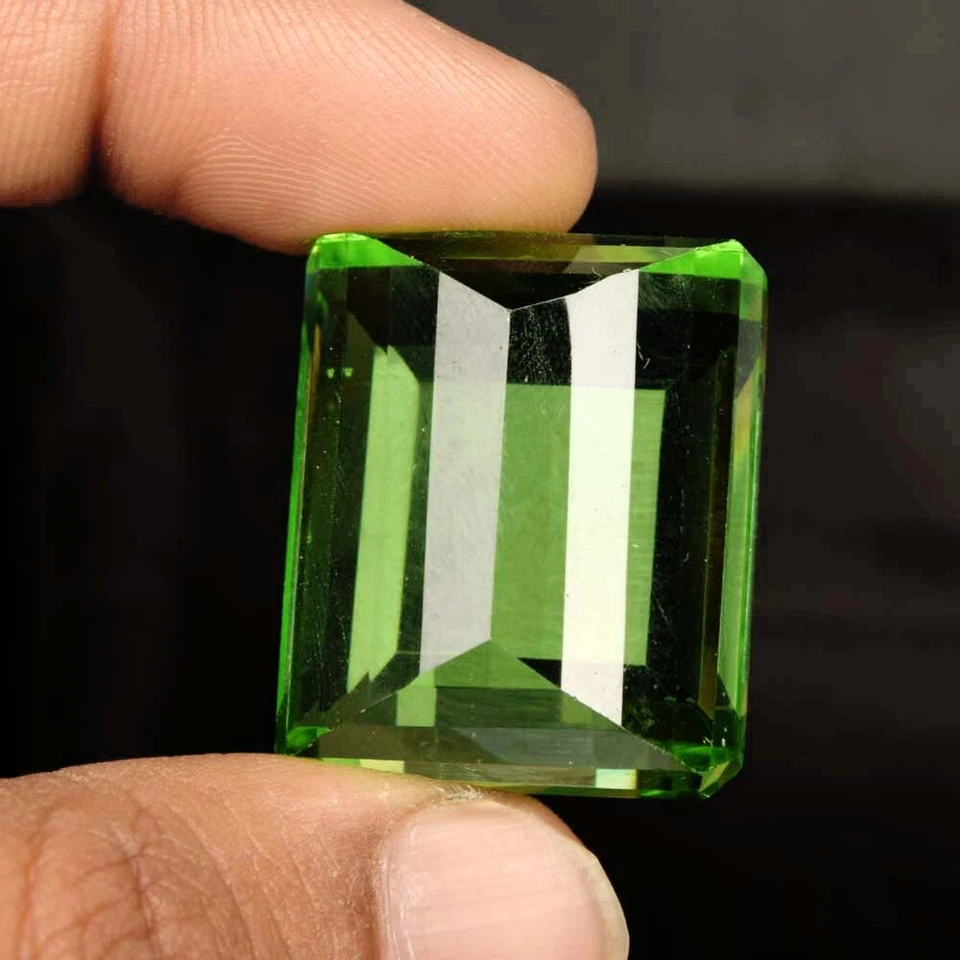 Amatista verde facetada 110,00 quilates corte esmeralda brasileño piedra preciosa suelta SR-13 Foto 3 de 4