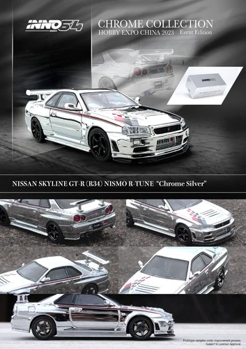 Inno64 Nissan GT-R R34 Nismo R-Tune GTR Bejing expo chrome black gold sliver - Picture 7 of 12