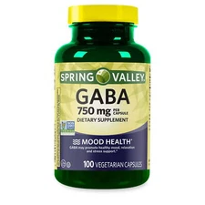 Spring Valley GABA Amino Acid Supplement 750 mg Unflavored 100 Count