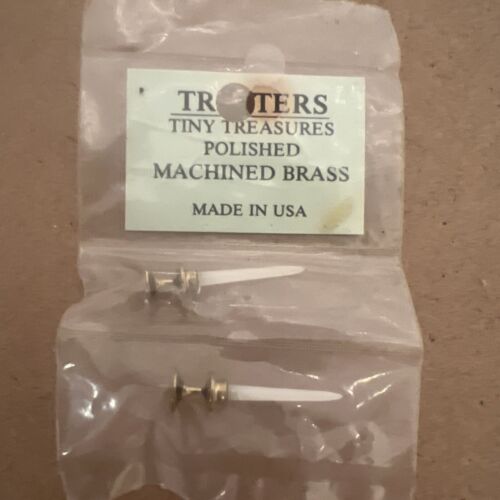 Artisan Val Tretters Brass Candlesticks Candles # B402S Miniature Dollhouse 1:12