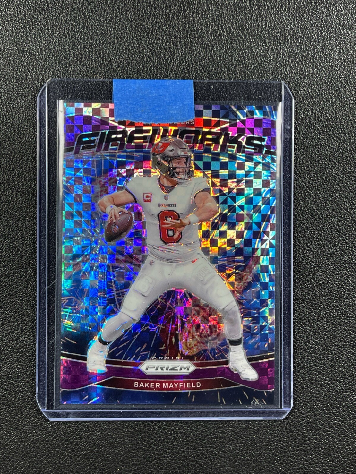 BAKER MAYFIELD 2024 PANINI PRIZM #6 FIREWORKS PURPLE POWER 22/49
