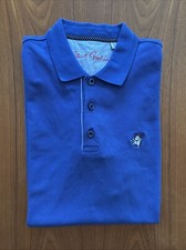 Robert Graham Men  s Golf Polo Size Medium Blue Devil Demon Pitchfork Logo