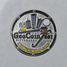 2008 Pittsburgh Geocoinfest Geocaching Geocoin Pathtag Trackable Unactivated