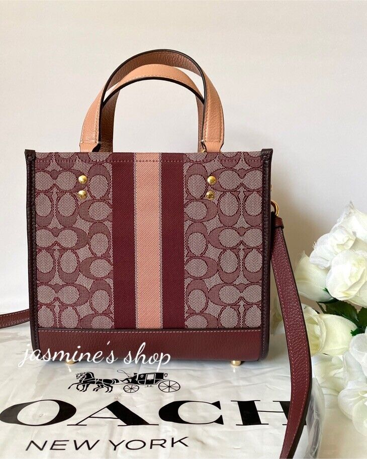 Coach Dempsey Tote 22 in Signature Jacquard With Stripe And Patch 