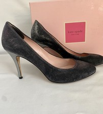 Kate Spade Heels New York Womens Round Toe Shimmer High Pumps Silver Size 9