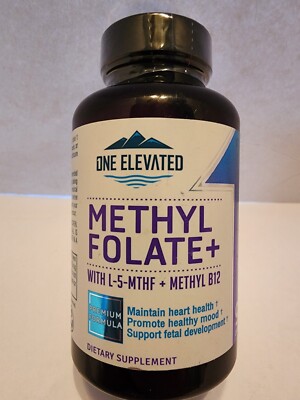 One Elevated Methyl  Folate + B12 500 mcg B1, B2, B6, Exp 10/25, 90 Capsules