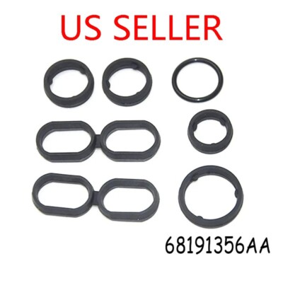7x Oil Cooler Filter Gaskets For 3.6L Engine 2014-2021 Dodge Ram Jeep Chrysler