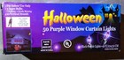 50 Purple 🟣 Halloween Lights Indoor Window Curtain 9 ft / 274.32 cm