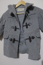 BURBERRY Boys Heather Gray Duffle Toggle Jacket Coat Size 3Y