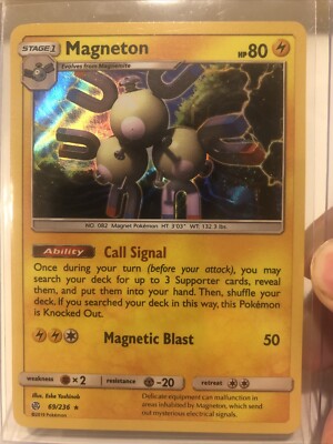 Pokémon TCG Magneton Sun & Moon - Cosmic Eclipse 69/236 Holo Holo Rare Near Mint