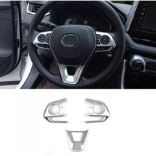 Steering Wheel Trim 3pcs Abs Matte For Toyota Rav4 2019-2024 Steering Wheel Trim 3pcs Abs Matte For Toyota Rav4 2019-2024