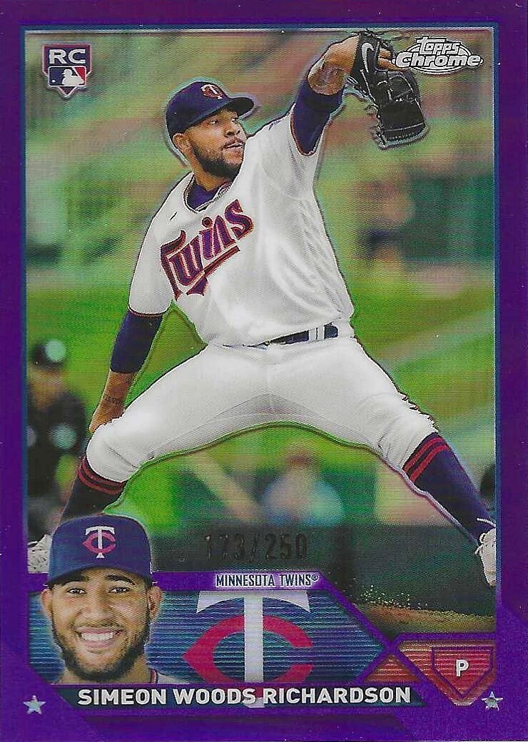 2023 Topps Chrome - Simeon Woods Richardson - Purple Refractor - /250 - #173