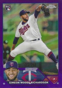 2023 Topps Chrome - Simeon Woods Richardson - Purple Refractor - /250 - #173
