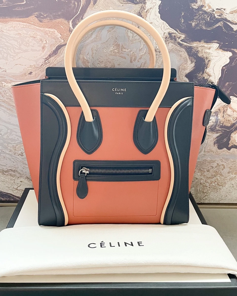 Celine Tricolor Leather Canvas Mini Luggage Tote (SHF-17162) – LuxeDH