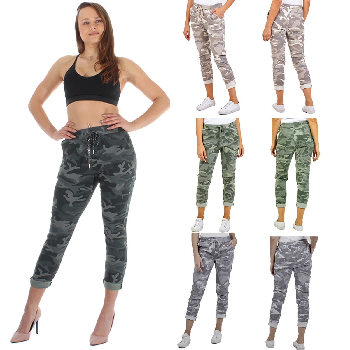 Ladies Camouflage Bottoms Pants Magic stretch Army Print Trousers Jeggings  Size | eBay