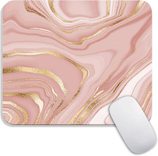 Square Mouse Pad Pink Gold,Personalized Premium-Textured Custom Mouse Mat Design