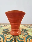 Vintage Orange Bauer Pottery Matt Carlton Fan Vase