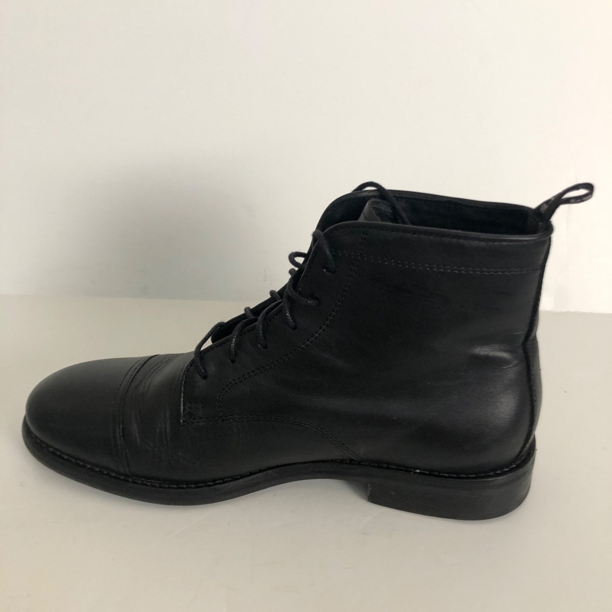 ALLSAINTS Men\'s Harland Cap toe Satin Leather Chukka Boot Black Size 9 US 42 ALLSAINTS Men main image 2