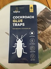 8 X Cockroach Glue Traps , Bait Included , Non-toxic, Long Lasting Easy Assemble