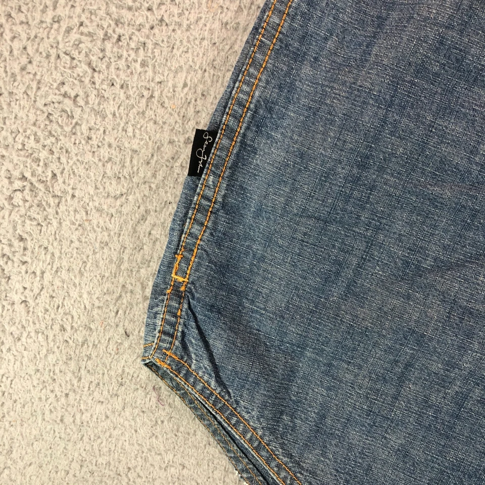 Винтажный Sean John джинсовой ткани джинсы костюм короткие брюки 34 рубашка очень большой мешковатые хип-хоп - Изображение 4 из 4