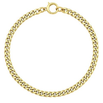 Authentic Solid 1/20 14K Yellow Gold Cuban Link Bracelet mm 7 Inch