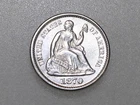 1870-P 10C SEATED LIBERTY SILVER DIME PL