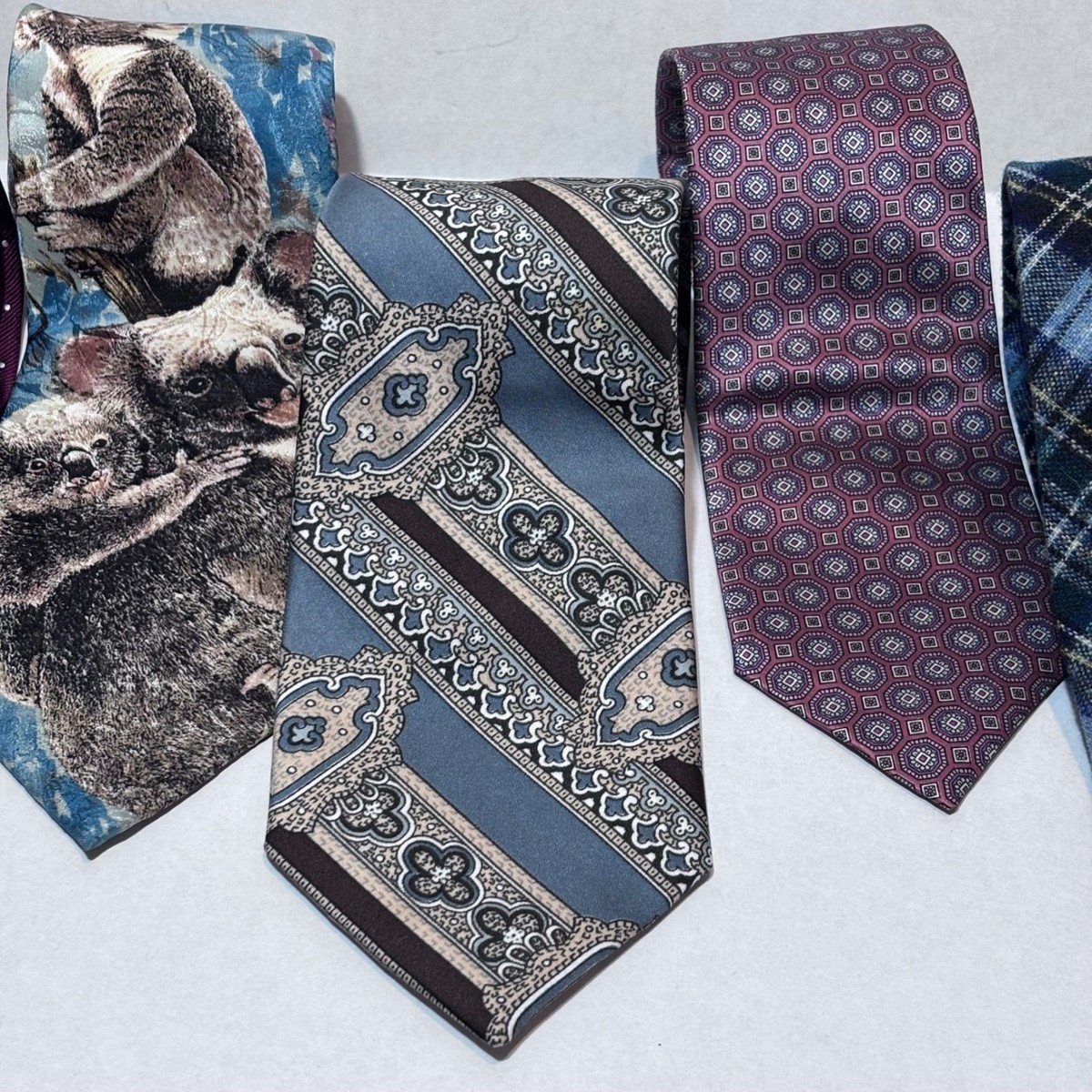 Men's Vintage & Modern Necktie Lot of 9 Ties Novelty Prints Designer Brands
