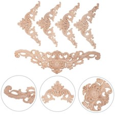 5Pcs European Style Wood Carved Appliques for Home Furniture Decor