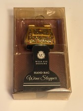 Brand New - Wild Eye Designs GOLD GLITTER HANDBAG Wine Stopper, STOP-P208