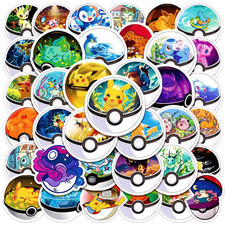 Pokemon Stickers 50 Pack Set Pokeball Masterball Decal Sticker - Us Seller Pokemon Stickers 50 Pack Set Pokeball Masterball Decal Sticker - Us Seller