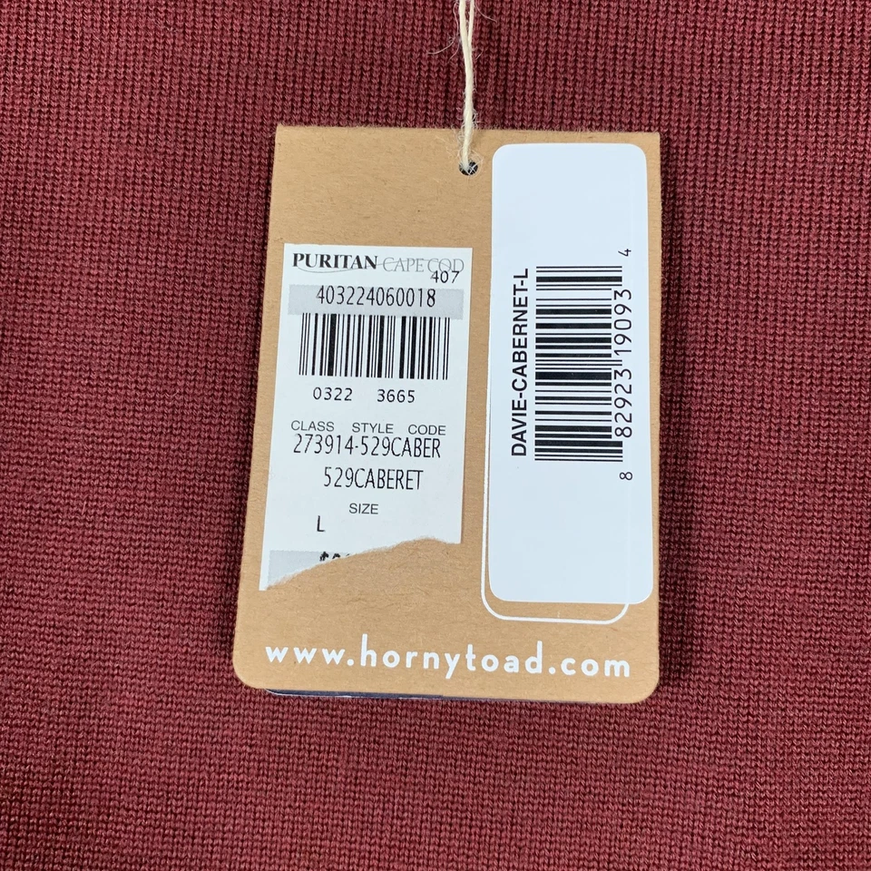 Horny Toad Sweater Mens Large Cabernet Merino Wool Davie NWT 273914-529CABER - Image 4 of 4