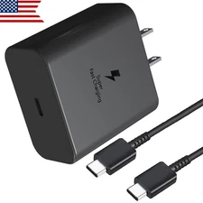 45W Fast Charger USB C Wall Charger Block & 6ft Type C Cable For Samsung S24