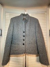 van Laack Strickjacke Tweed Wolle Grau Gr. 42