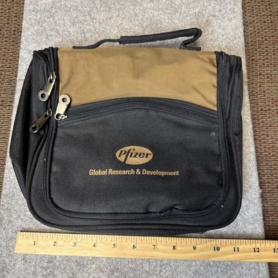 Pfizer Global R&D Branded Toiletry Travel Bag 5011K Black Golden Pacific