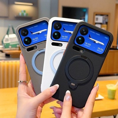 For XiaoMi 17 Pro Max, Fashion Hybrid Armor Leather Magnetic Stand Cover Case
