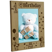 My First Birthday Picture Frame 1st Birthday Wood Photo Frames Engraved Displ...