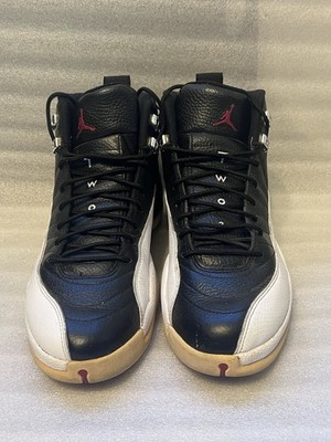 Air Jordan 12 Retro 2012 Playoff Black White Red Leather  Size 12