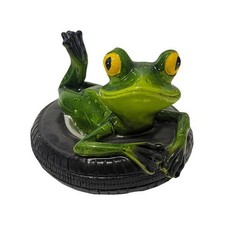 Ornement de jardin en r??sine sculpture grenouille flottante pour usage int??rie