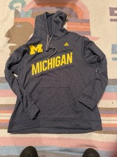 Michigan Wolverines Mens Adidas Hoodie Sweatshirt Size large