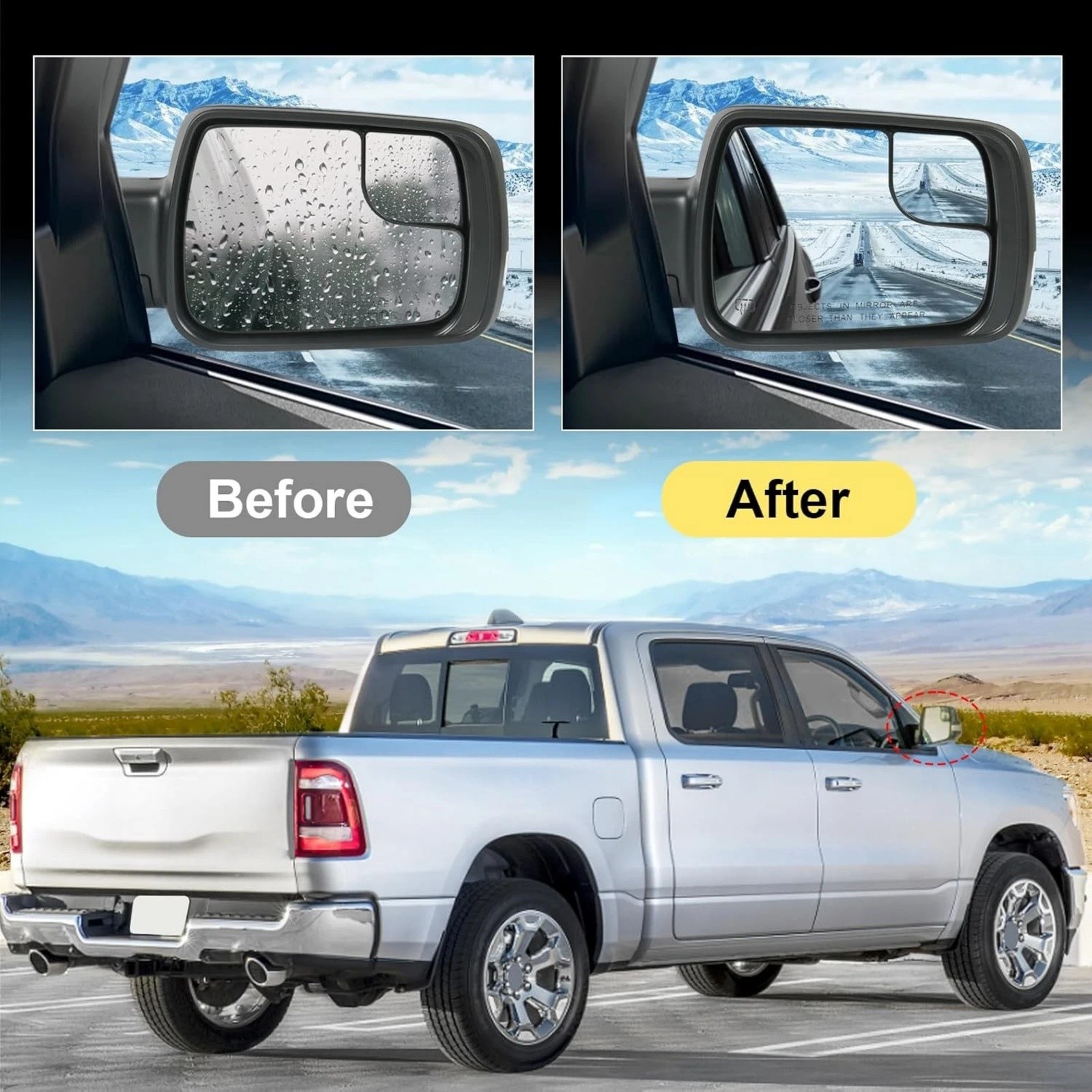 Heated Mirror w/Power Fold Signal Light Passenger Side For 2019-24 Ram 1500 thumbnail 14